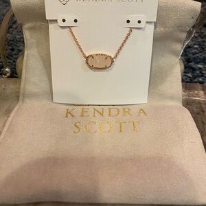 Kendra Scott Elisa Rose Gold Iridescent Drusy Necklace -New